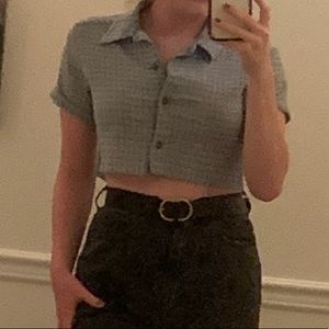 Cropped Gingham Shirt